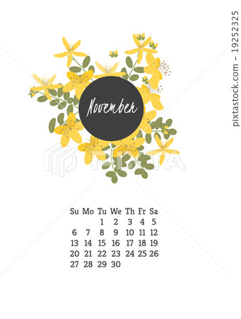 Calendar for 2016 with flowers Saint-John's-wort Calendar for 2016 with flowers Saint-John's-wort 19252325