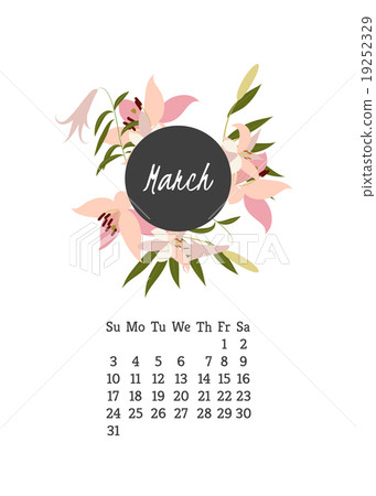 Calendar for 2016 with flowers lily Calendar for 2016 with flowers lily 19252329