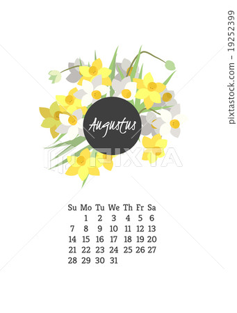 Calendar for 2016 with flowers narcissus Calendar for 2016 with flowers narcissus 19252399