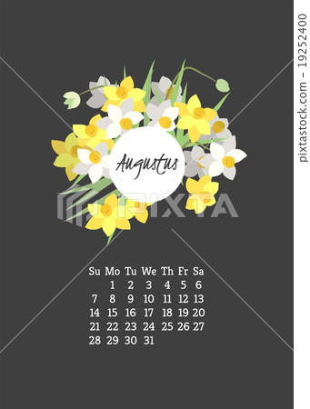 Calendar for 2016 with flowers narcissus Calendar for 2016 with flowers narcissus 19252400