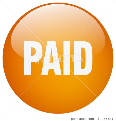 paid orange round gel isolated push button paid orange round gel isolated push button 19253304