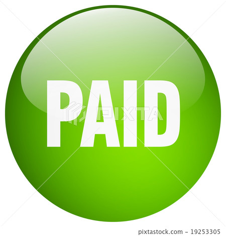 paid green round gel isolated push button paid green round gel isolated push button 19253305