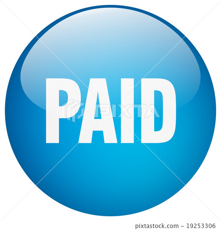 paid blue round gel isolated push button paid blue round gel isolated push button 19253306