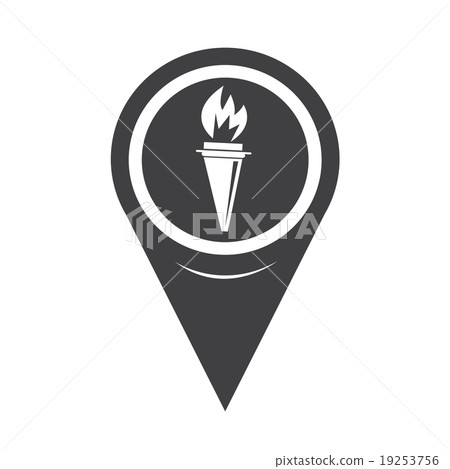 Map Pointer Torch Icon Map Pointer Torch Icon 19253756