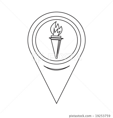 插图素材: map pointer torch icon