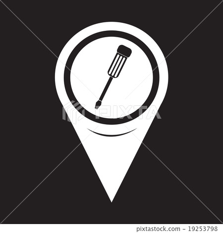 Map Pointer Screwdriver Icon 19253798
