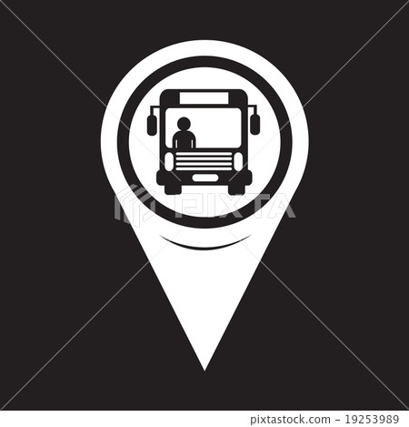 Map Pointer Bus Icon - Stock Illustration [19253989] - PIXTA