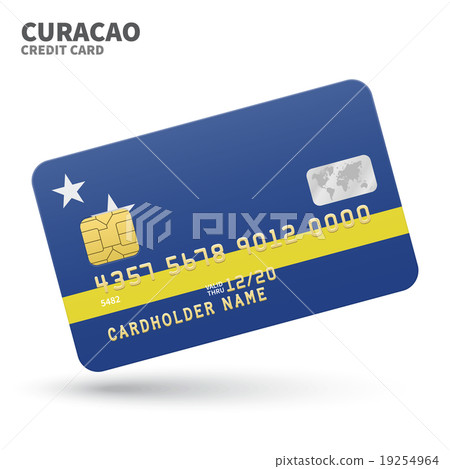 Credit card with Curacao flag background for bank 19254964