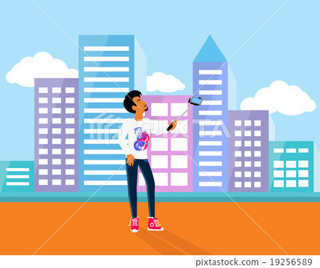 Selfie on Smartphone Using Monopod Selfie on Smartphone Using Monopod 19256589