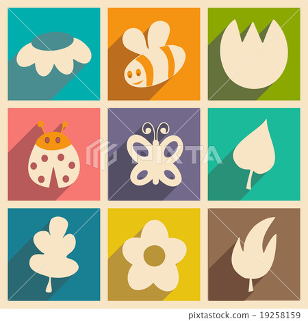 Flat with shadow concept and mobile application 19258159