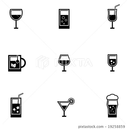 drinking glasses icons set drinking glasses icons set 19258859