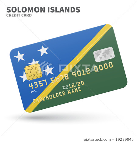 Credit card with Solomon Islands flag background Credit card with Solomon Islands flag background 19259043