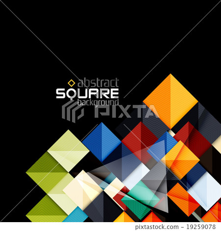 Vector color geometric shapes on black background 19259078