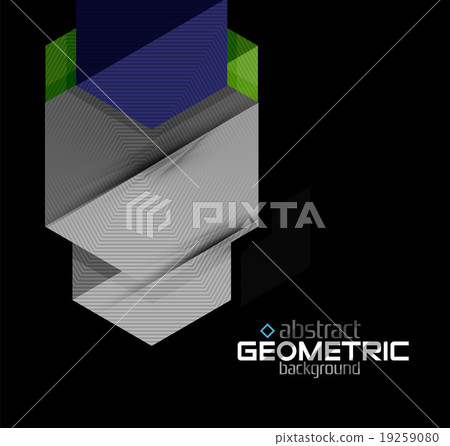Vector color geometric shapes on black background 19259080