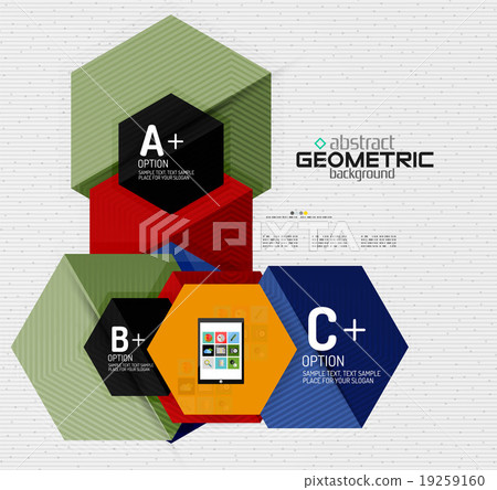 Abstract info banner with options, geometric paper Abstract info banner with options, geometric paper 19259160