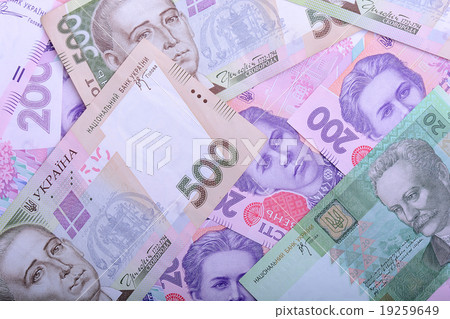 Ukrainian money background Ukrainian money background 19259649