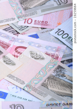 Dollars, euros, russian roubles - world Money Dollars, euros, russian roubles - world Money 19259664
