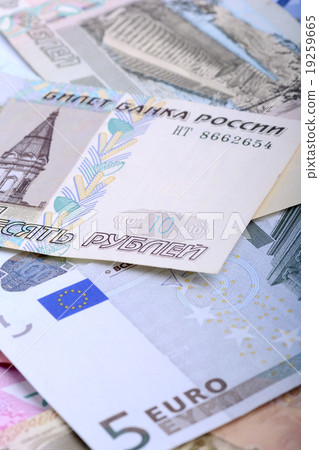 Heap from dollars, the Russian rubles and euro Heap from dollars, the Russian rubles and euro 19259665