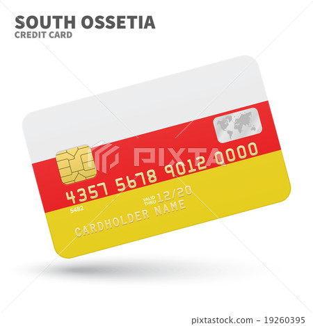 Credit card with South Ossetia flag background for Credit card with South Ossetia flag background for 19260395