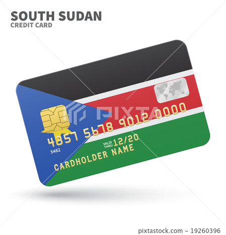 Credit card with South Sudan flag background for Credit card with South Sudan flag background for 19260396