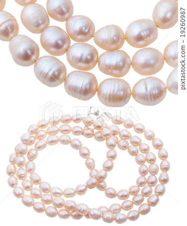 neclace from white and pink natural river pearls 19260987