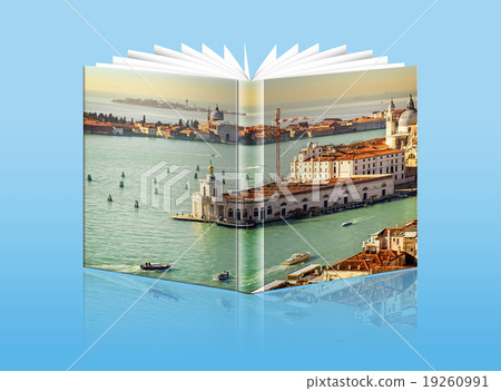 Opened book with a picture - Gulf of Venice Opened book with a picture - Gulf of Venice 19260991