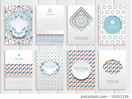 Stock vector set of brochures in vintage style 19261336