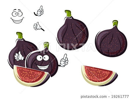 Ripe purple fig fruits cartoon character Ripe purple fig fruits cartoon character 19261777