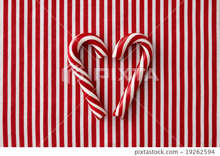 Peppermint candy canes in heart shape 19262594