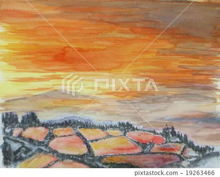 Tanada sunset watercolor painting 19263466