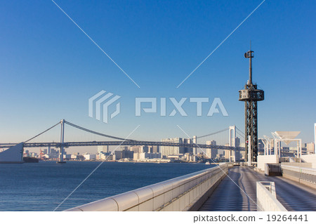 Harumi wharf and Tokyo Bay Harumi wharf and Tokyo Bay 19264441