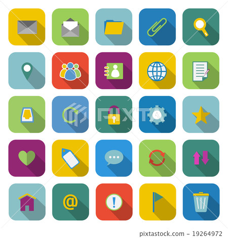 Mail color icons with long shadow Mail color icons with long shadow 19264972