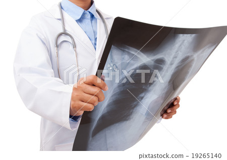 Doctor holding x-ray or roentgen image. Doctor holding x-ray or roentgen image. 19265140