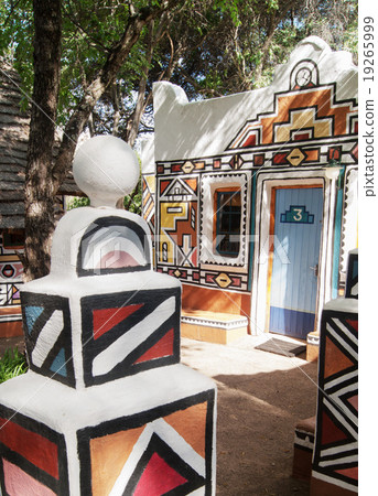 colorful streets of an African village colorful streets of an African village 19265999