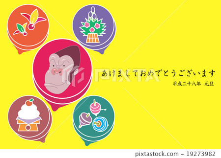 Gorilla's design of a new year's card Gorilla's design of a new year's card 19273982