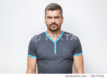 Concept for emotional man with beard Concept for emotional man with beard 19277481