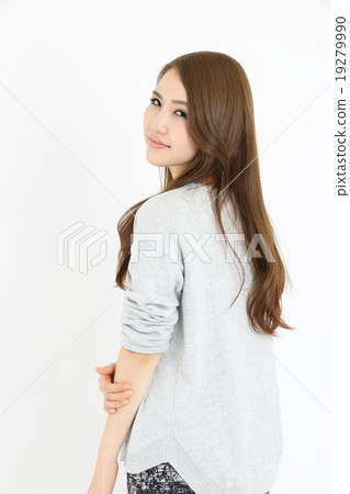 頭髮模型長發白背 19279990