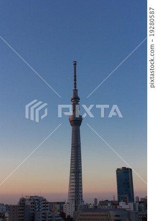 東京在黃昏的天空樹 19280587