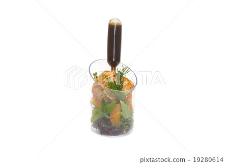 mini canape with meat and vegetables on a white ba mini canape with meat and vegetables on a white ba 19280614