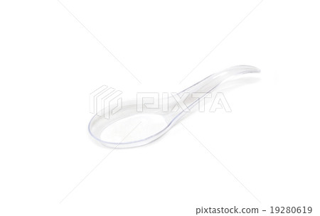 plastic spoon with colored plastic for canapes and 19280619
