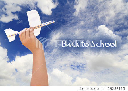 Hand holding airplane model Hand holding airplane model 19282115