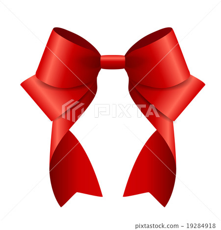 Red Ribbon and Bow. Vector illustration 19284918