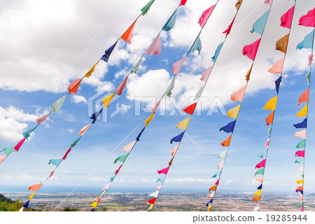 Sacral flag decoration. Ta Cu mountain, Vietnam Sacral flag decoration. Ta Cu mountain, Vietnam 19285944