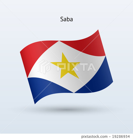 Saba flag waving form. Vector illustration. 19286934