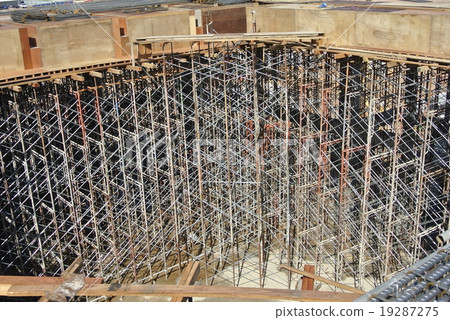 Scaffolding erected to support slab formwork Scaffolding erected to support slab formwork 19287275