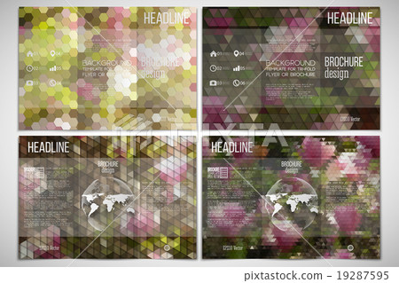 Vector set of tri-fold brochure design template on 19287595