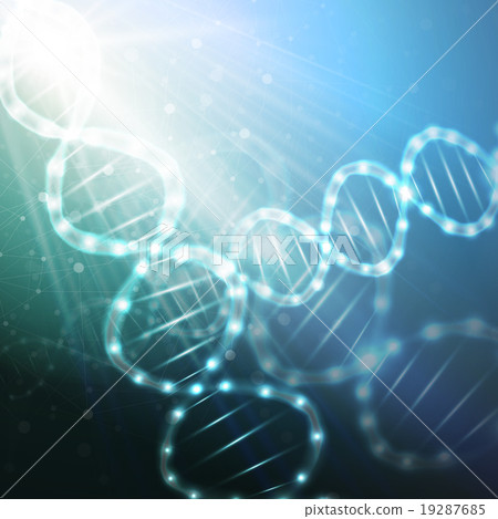 DNA molecule structure on a blue background 19287685