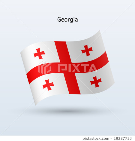 Georgia flag waving form. Vector illustration. 19287733