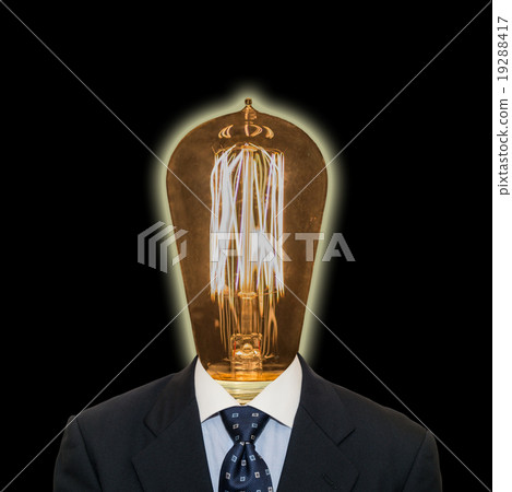 A businessman with a light bulb head A businessman with a light bulb head 19288417