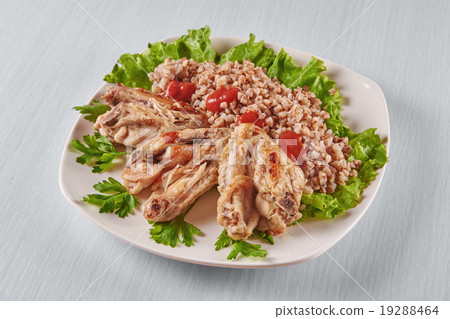 chicken wings with buckwheat 19288464